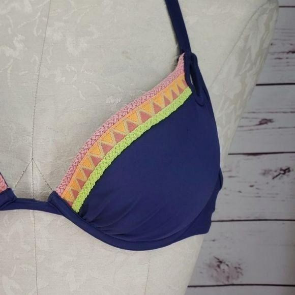 Victoria’s Secret Victoria Royal Blue Lace 34B Bikini Swimsuit Bathing suit Top - Picture 5 of 8